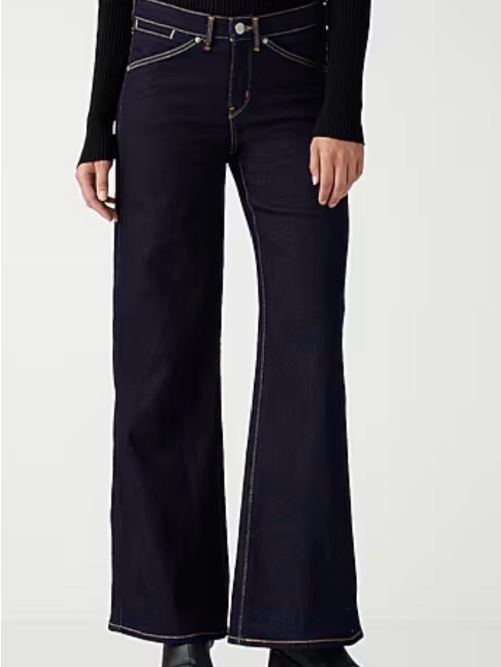 Levi's Dark Navy Wide-Leg Jeans with Contrast Stitching
